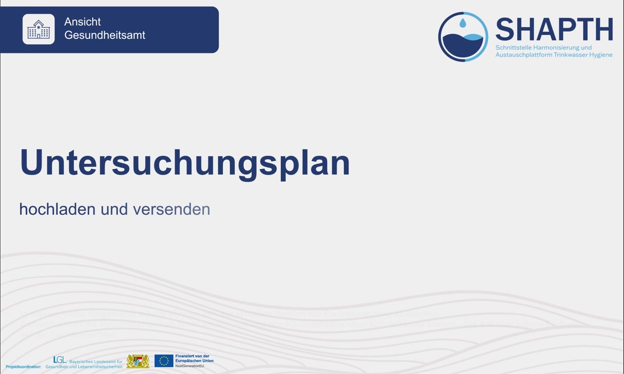 Untersuchungsplan hochladen und versenden